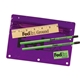 a transparent purple premium transparent school kit