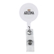 a white economy round retractable badge reel