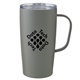 aerial view a matte grey 20 oz everest stainless steel mug, image 1 of 4