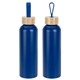aerial view a blue asbury 24 oz recycled aluminum bottle, image 1 of 2