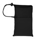 aerial view a black with black peva poncho with drawstring pouch, image 1 of 2