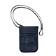 aerial view a navy rfid neck wallet, image 1 of 2