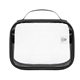 aerial view a black camila clear toiletry bag, image 1 of 3