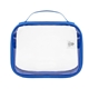 aerial view a royal blue camila clear toiletry bag, image 1 of 3