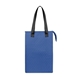 aerial view a royal blue with black dimples rpet non - woven cooler tote bag, image 1 of 5