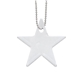 aerial view a white acrylic charm with chain - star, image 1 of 2