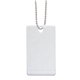 aerial view a white acrylic charm with chain - rectangle, image 1 of 2