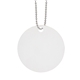 aerial view a white acrylic charm with chain - circle, image 1 of 2