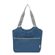 aerial view a navy with gray ashton rpet cooler tote bag, image 1 of 3