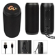 aerial view a black outdoor bluetooth(r) waterproof speaker tower, image 1 of 3