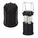 aerial view a black cob pop - up rechargeable lantern, image 1 of 2