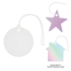 aerial view a white acrylic bag tag - custom shapes 4, image 1 of 2
