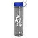 a blue lid & transparent smoke bottle 24 oz slim fit water bottle with tethered lid