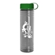 a green lid & transparent smoke bottle 24 oz slim fit water bottle with tethered lid