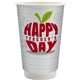 aerial view a custom 16 oz teacher full color paper cup, image 1 of 2