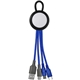aerial view a blue vivid loop dual input 3- in -1 colorful charging cable, image 1 of 2