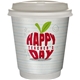 aerial view a custom 10 oz full color teacher insulated paper cup with lid, image 1 of 2