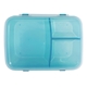 aerial view a blue translucent lunch to go container, image 1 of 2