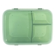 aerial view a green translucent lunch to go container, image 1 of 2