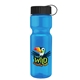 a black lid & transparent blue bottle champion - 28 oz transparent bottle with tethered lid and digital imprint