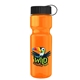 a black lid & transparent orange bottle champion - 28 oz transparent bottle with tethered lid and digital imprint