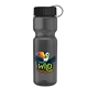a black lid & transparent smoke bottle champion - 28 oz transparent bottle with tethered lid and digital imprint