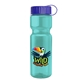 a blue lid & transparent teal bottle champion - 28 oz transparent bottle with tethered lid and digital imprint