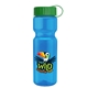 a green lid & transparent blue bottle champion - 28 oz transparent bottle with tethered lid and digital imprint