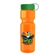 a green lid & transparent orange bottle champion - 28 oz transparent bottle with tethered lid and digital imprint