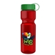 a green lid & transparent red bottle champion - 28 oz transparent bottle with tethered lid and digital imprint
