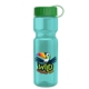 a green lid & transparent teal bottle champion - 28 oz transparent bottle with tethered lid and digital imprint