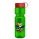 a red lid & transparent green bottle champion - 28 oz transparent bottle with tethered lid and digital imprint