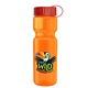 a red lid & transparent orange bottle champion - 28 oz transparent bottle with tethered lid and digital imprint
