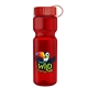a red lid & transparent red bottle champion - 28 oz transparent bottle with tethered lid and digital imprint