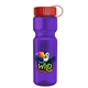 a red lid & transparent violet bottle champion - 28 oz transparent bottle with tethered lid and digital imprint