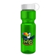 a white lid & transparent green bottle champion - 28 oz transparent bottle with tethered lid and digital imprint