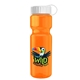 a white lid & transparent orange bottle champion - 28 oz transparent bottle with tethered lid and digital imprint