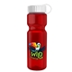 a white lid & transparent red bottle champion - 28 oz transparent bottle with tethered lid and digital imprint