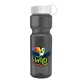 a white lid & transparent smoke bottle champion - 28 oz transparent bottle with tethered lid and digital imprint