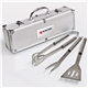 a group of deluxe 3 pc bbq tool set