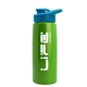 a metallic lime green bottle & cyan lid flair tritan(r) metallike bottle with drink - thru lid - 26 oz