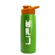 a metallic lime green bottle & orange lid flair tritan(r) metallike bottle with drink - thru lid - 26 oz