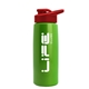 a metallic lime green bottle & red lid flair tritan(r) metallike bottle with drink - thru lid - 26 oz