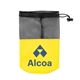 aerial view a yellow rainshield poncho with mesh pouch, image 1 of 6