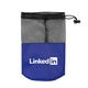 aerial view a navy rainshield poncho with mesh pouch, image 1 of 6