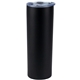 aerial view a black recycled 20 oz double - wall stainless steel tumbler, image 1 of 2