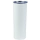aerial view a white recycled 20 oz double - wall stainless steel tumbler, image 1 of 2