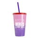 a pink-to-violet cup & translucent red lid & translucent-violet straw 22 oz cool color change sport sipper