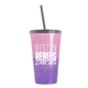 a pink-to-violet cup & translucent smoke lid & translucent smoke straw 22 oz cool color change sport sipper