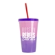 a pink-to-violet cup & translucent violet lid & translucent red straw 22 oz cool color change sport sipper
